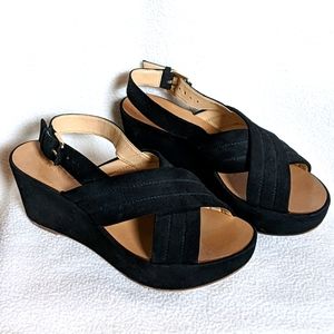 J. Crew black suede platform sandals. Size 5.5
